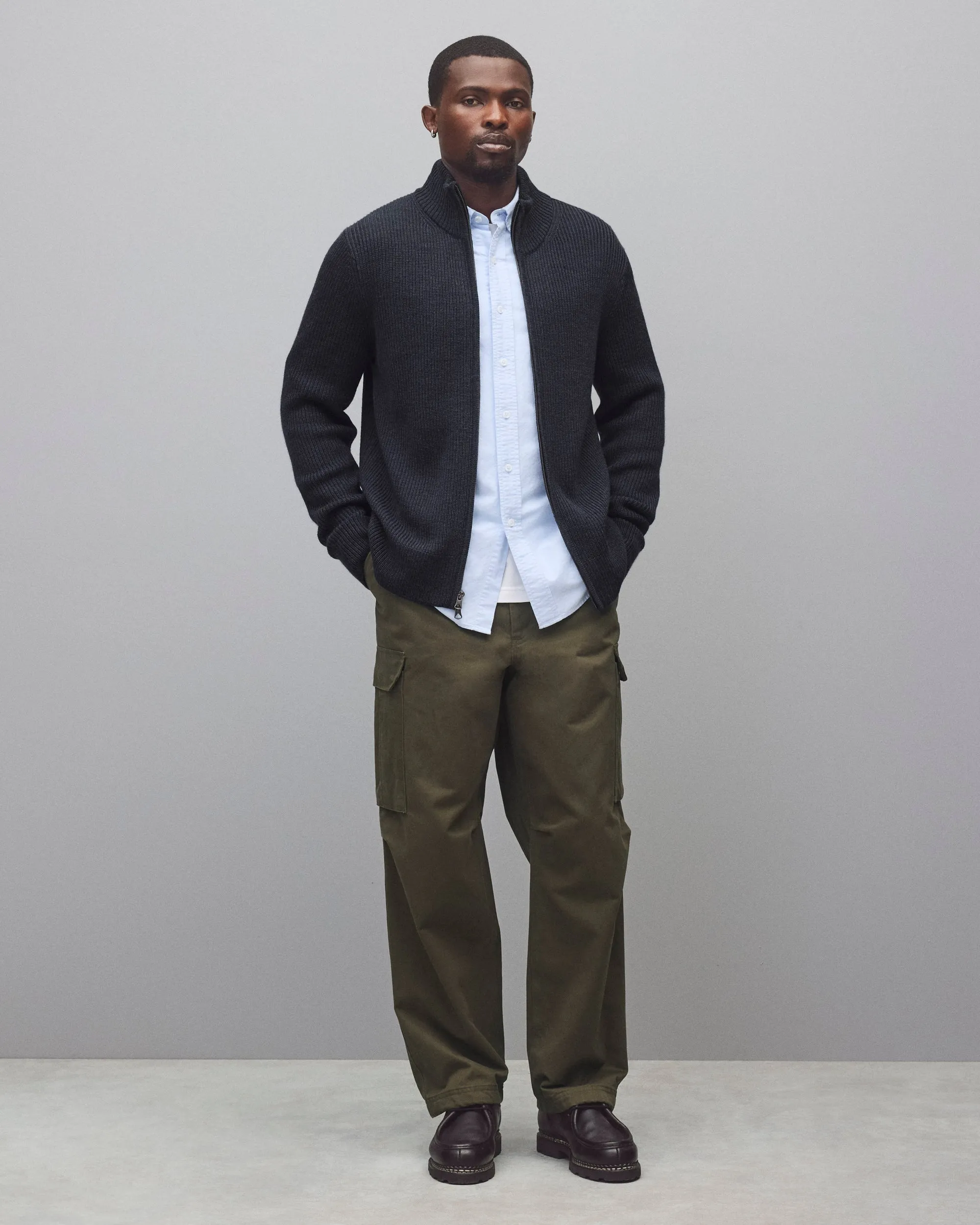 Merino Rib Vinnie Track Jacket sold by Reigning Champ product image thumbnail 3