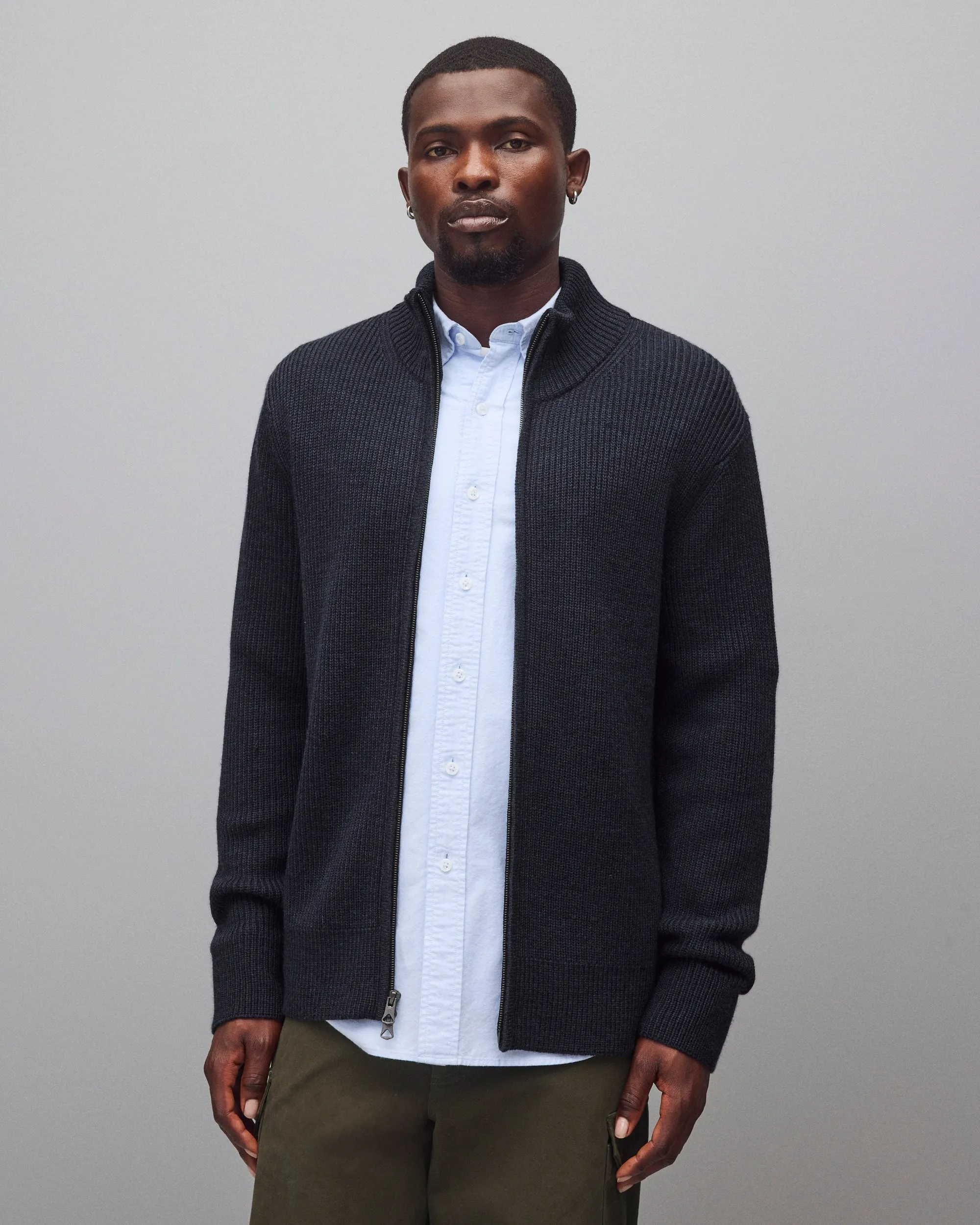 Merino Rib Vinnie Track Jacket sold by Reigning Champ product image thumbnail 2