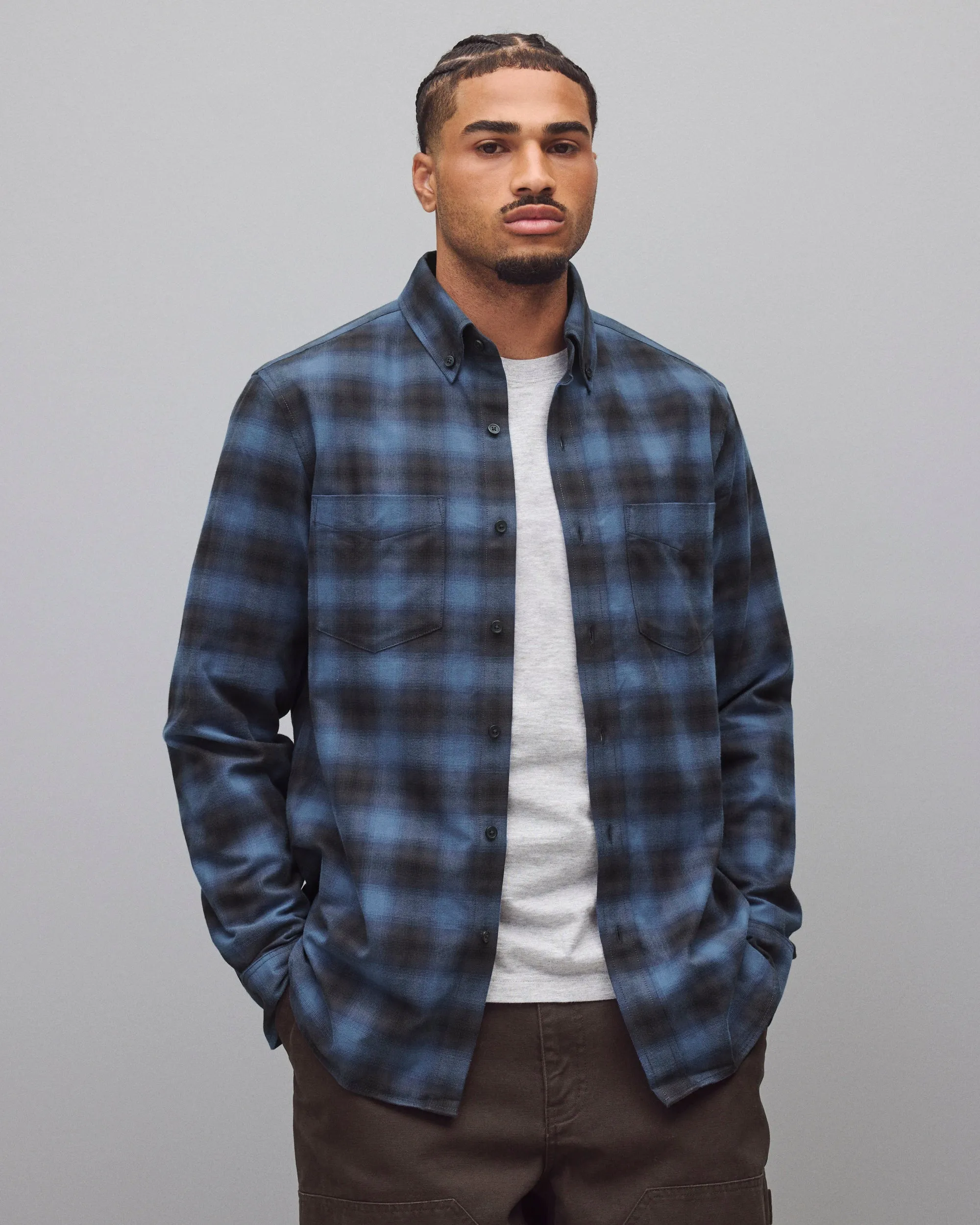 Cotton Plaid Site Standard Shirt sold by Reigning Champ product image thumbnail 2