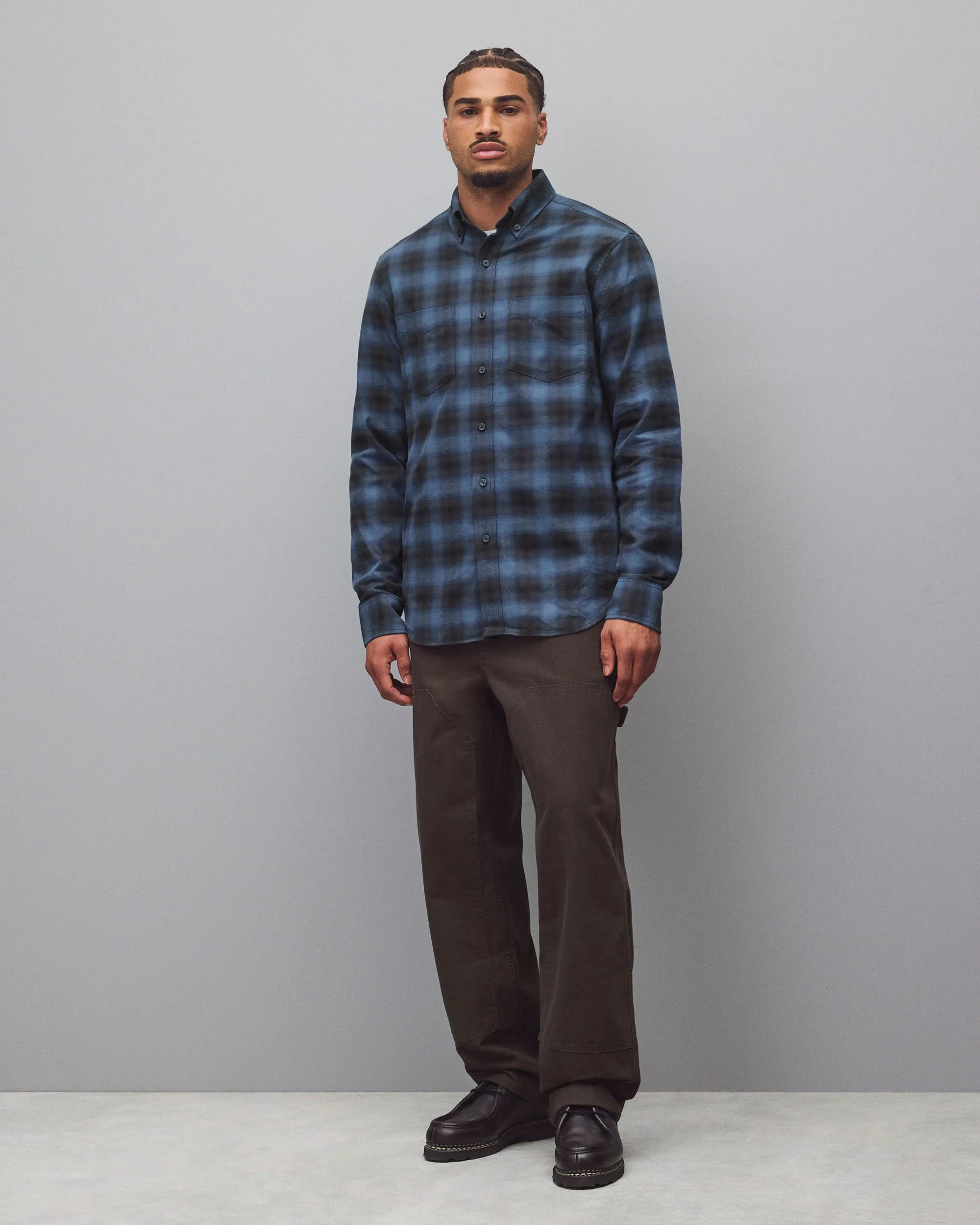 Cotton Plaid Site Standard Shirt sold by Reigning Champ product image thumbnail 3