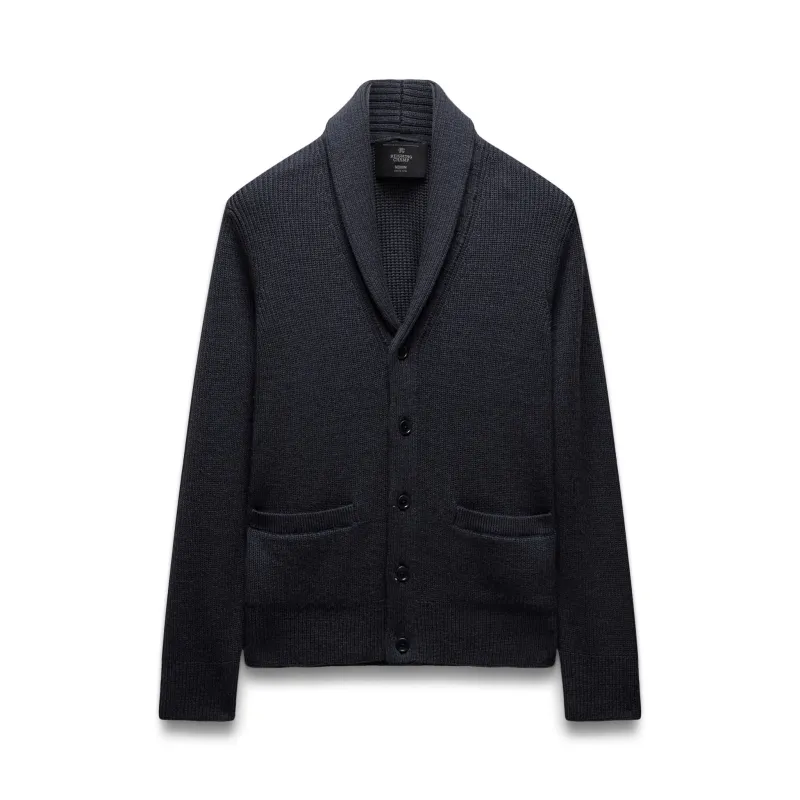 Merino Rib Vinnie Shawl Cardigan sold by Reigning Champ