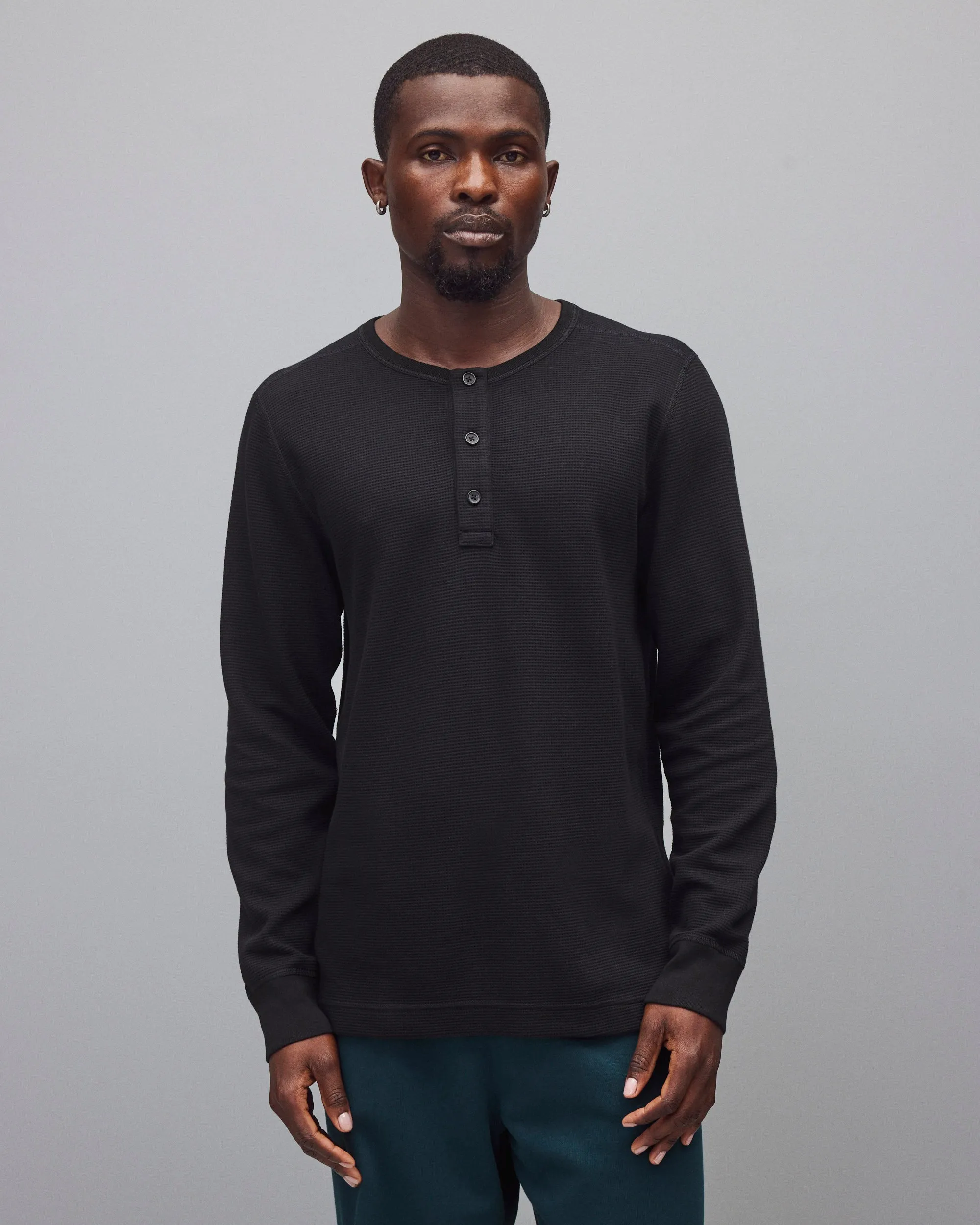 Lightweight Waffle Standard Henley sold by Reigning Champ product image thumbnail 2