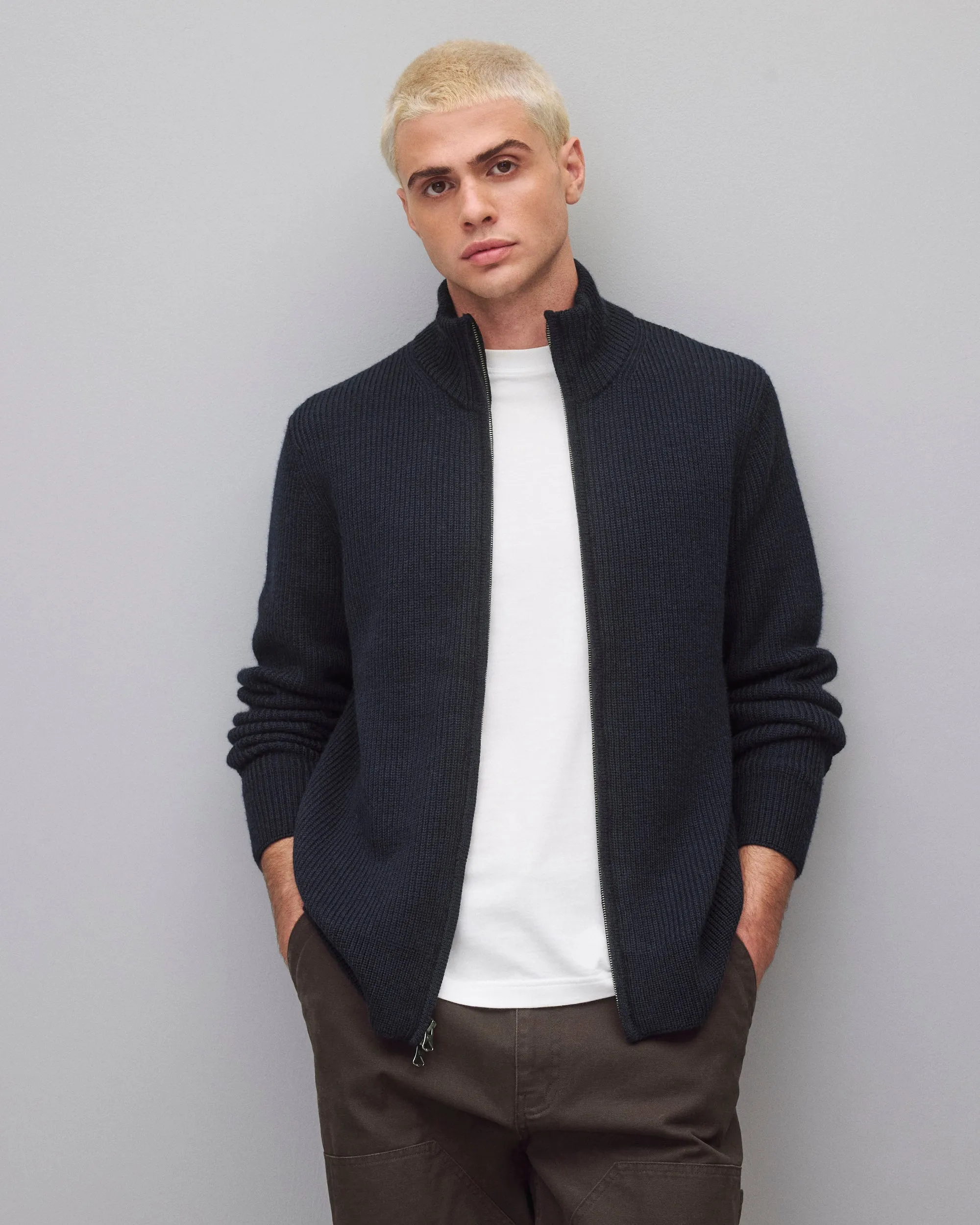 Merino Rib Vinnie Track Jacket sold by Reigning Champ product image thumbnail 2