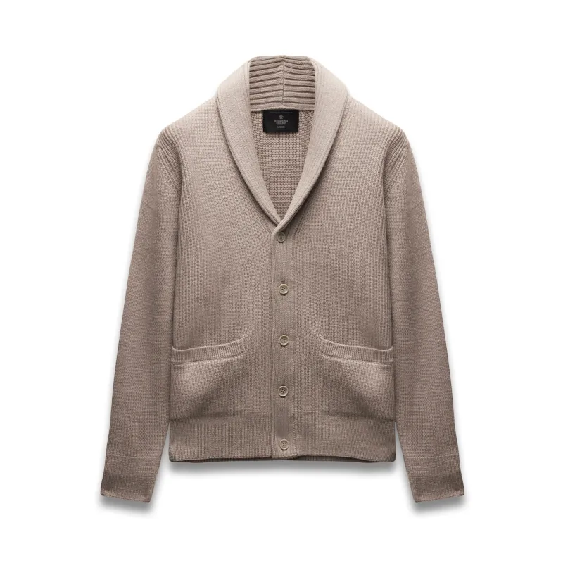 Merino Rib Vinnie Shawl Cardigan sold by Reigning Champ