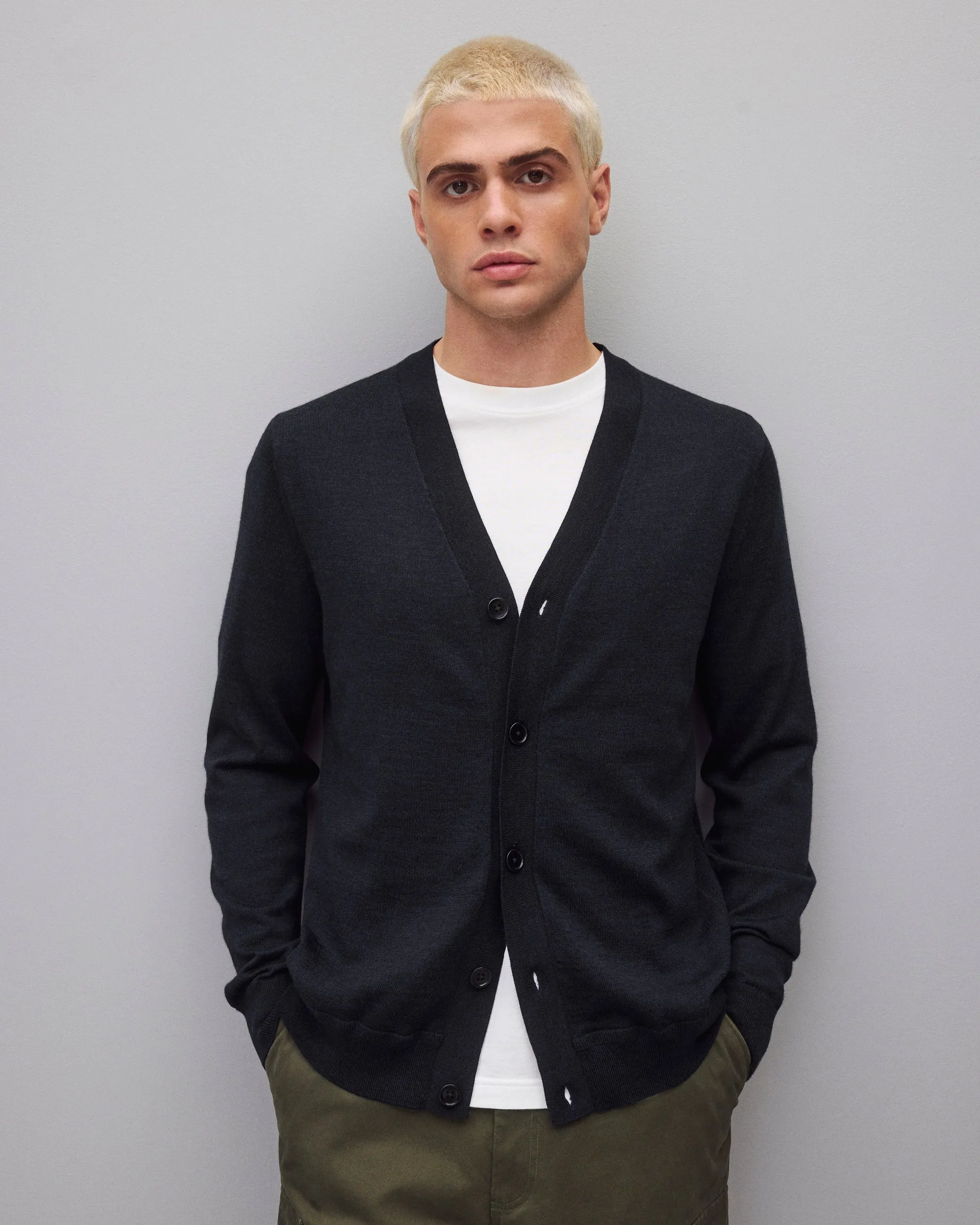 Lightweight Merino Harry Cardigan sold by Reigning Champ product image thumbnail 2