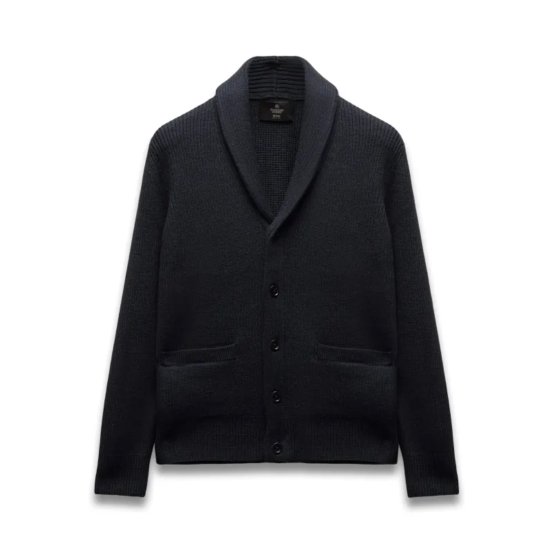 Merino Rib Vinnie Shawl Cardigan sold by Reigning Champ