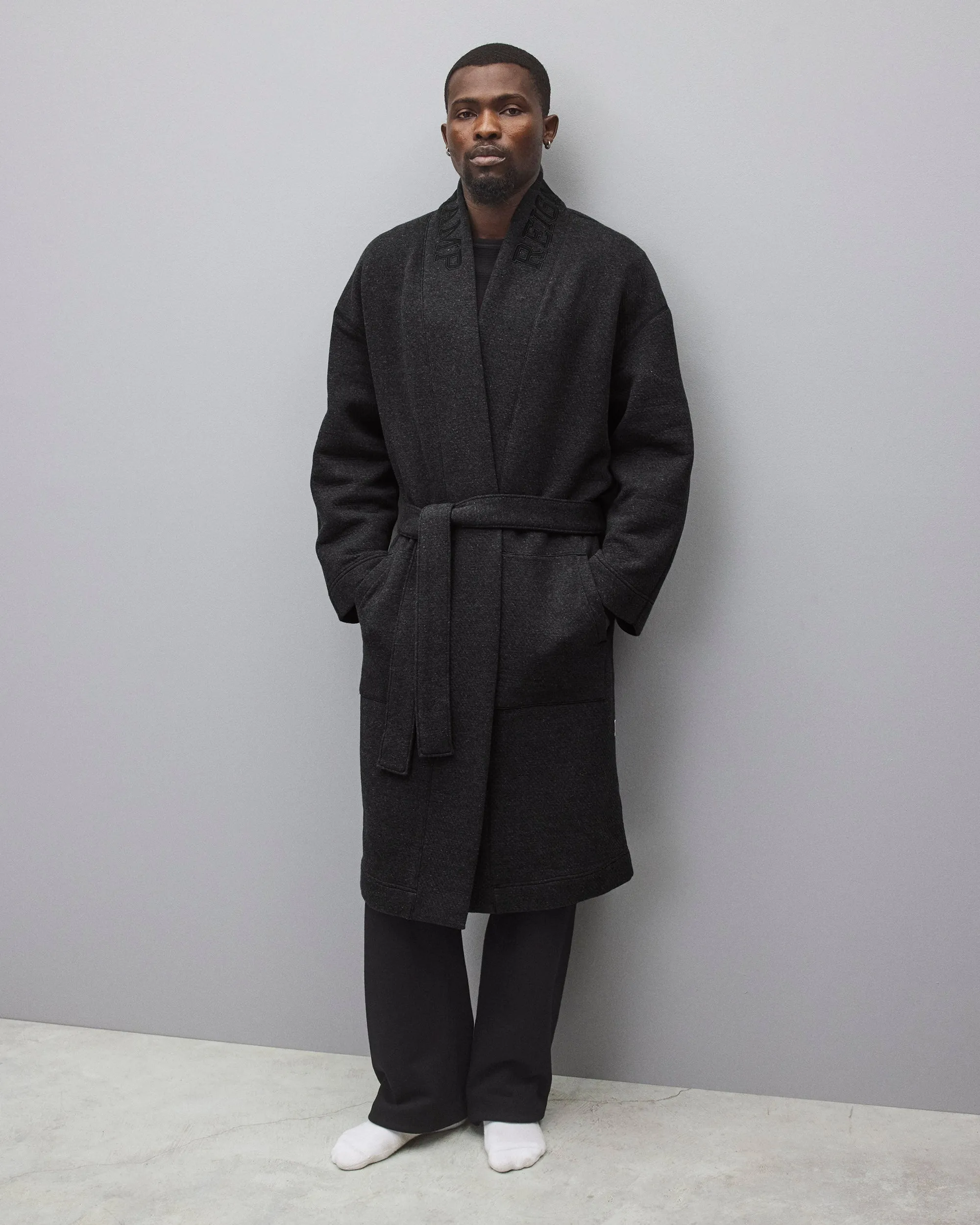 Cabin Fleece Logo Relaxed Robe sold by Reigning Champ product image thumbnail 2