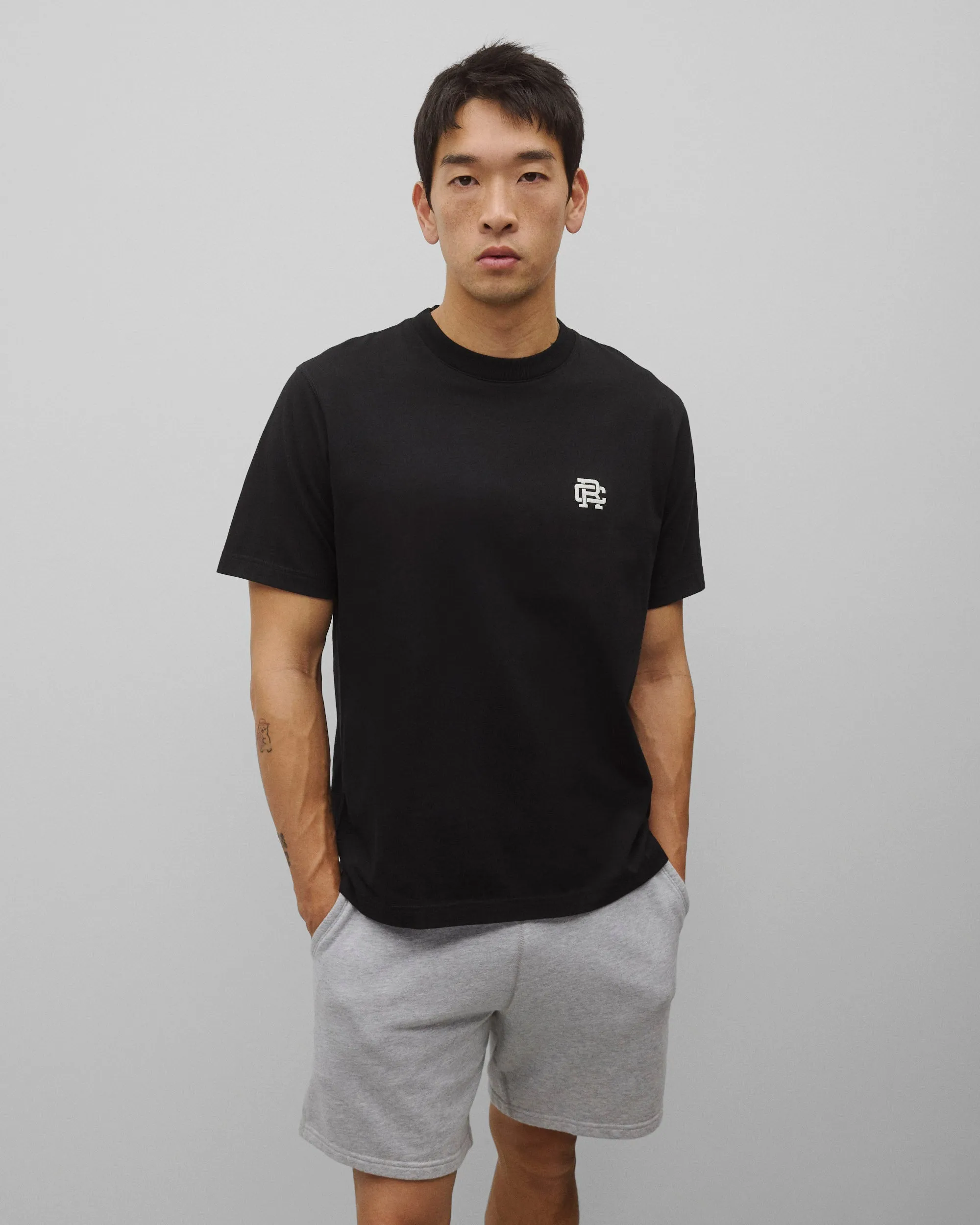 Midweight Jersey Felt Monogram OG T-Shirt sold by Reigning Champ product image thumbnail 2
