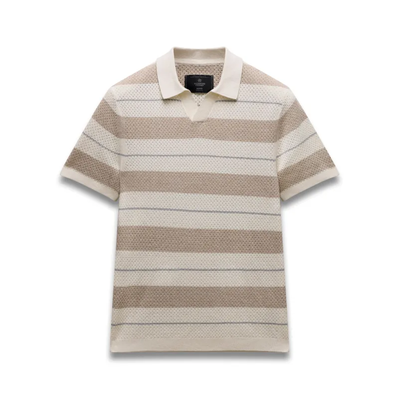 Cotton Linen Stripe Victor Polo sold by Reigning Champ