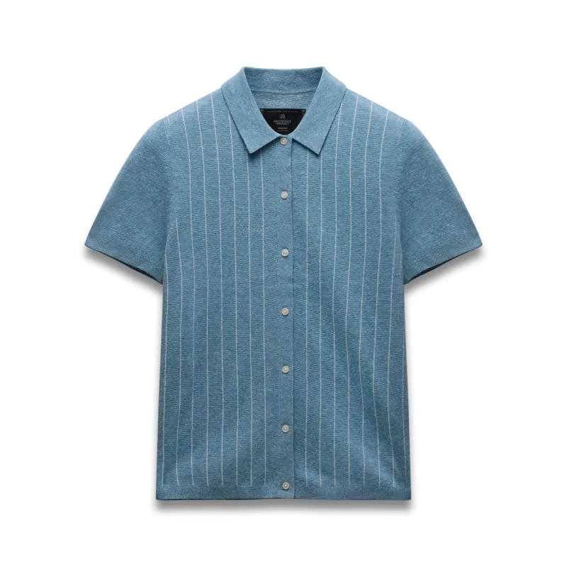 Cotton Linen Stripe Piazza Shirt sold by Reigning Champ