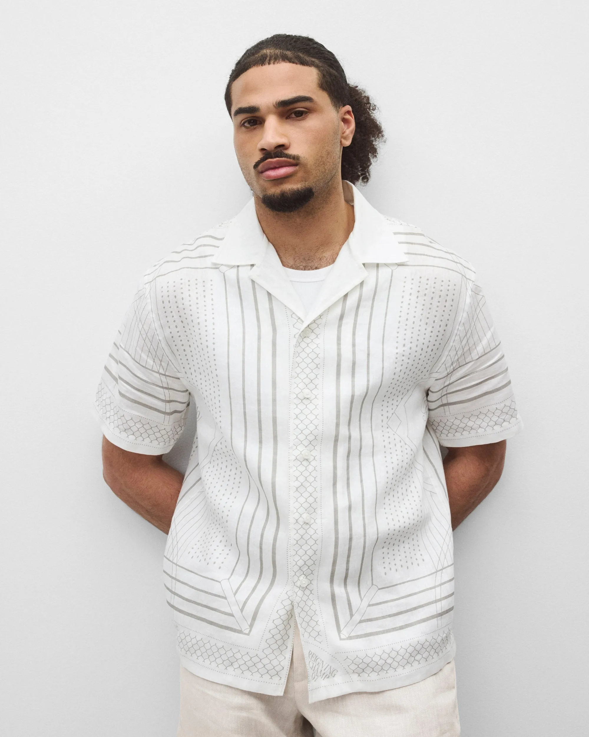 Linen Arena Standard Camp Shirt sold by Reigning Champ product image thumbnail 2