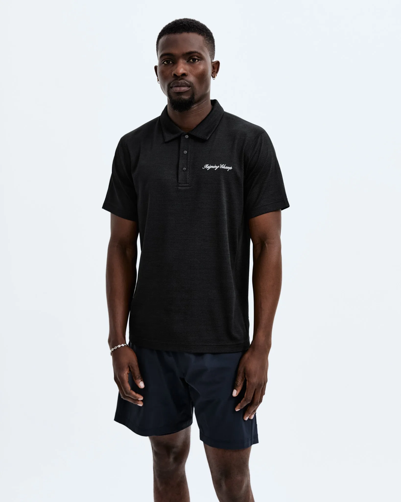 Solotex Mesh Script Polo sold by Reigning Champ product image thumbnail 2
