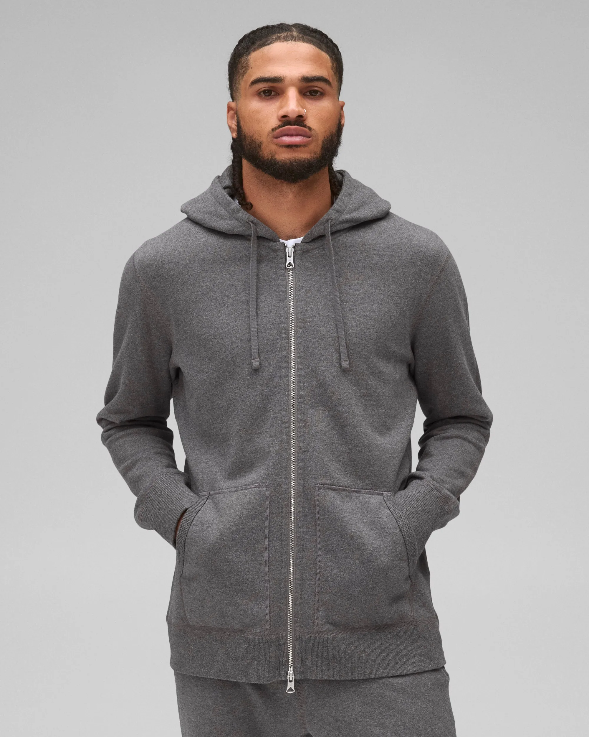 Midweight Terry Slim Zip Hoodie sold by Reigning Champ product image thumbnail 2