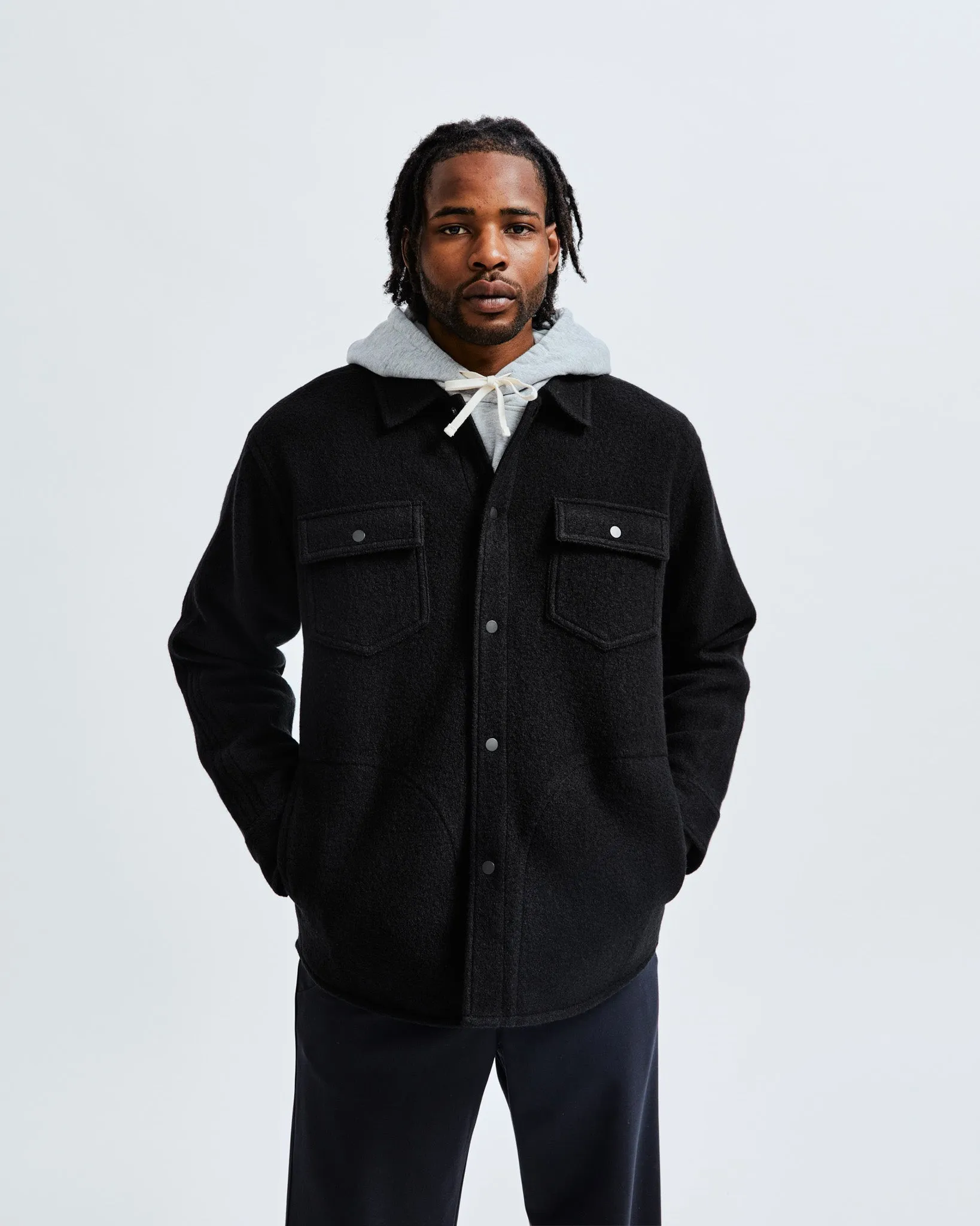 Boiled Wool Warden Overshirt - Vault sold by Reigning Champ product image thumbnail 3
