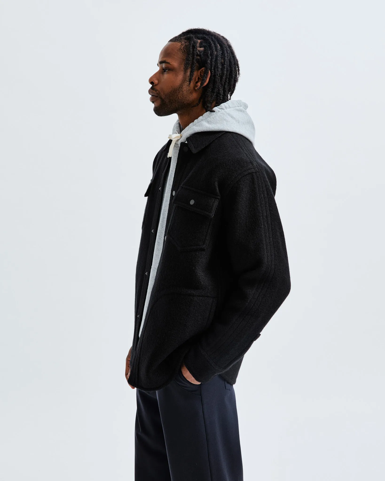 Boiled Wool Warden Overshirt - Vault sold by Reigning Champ product image thumbnail 4