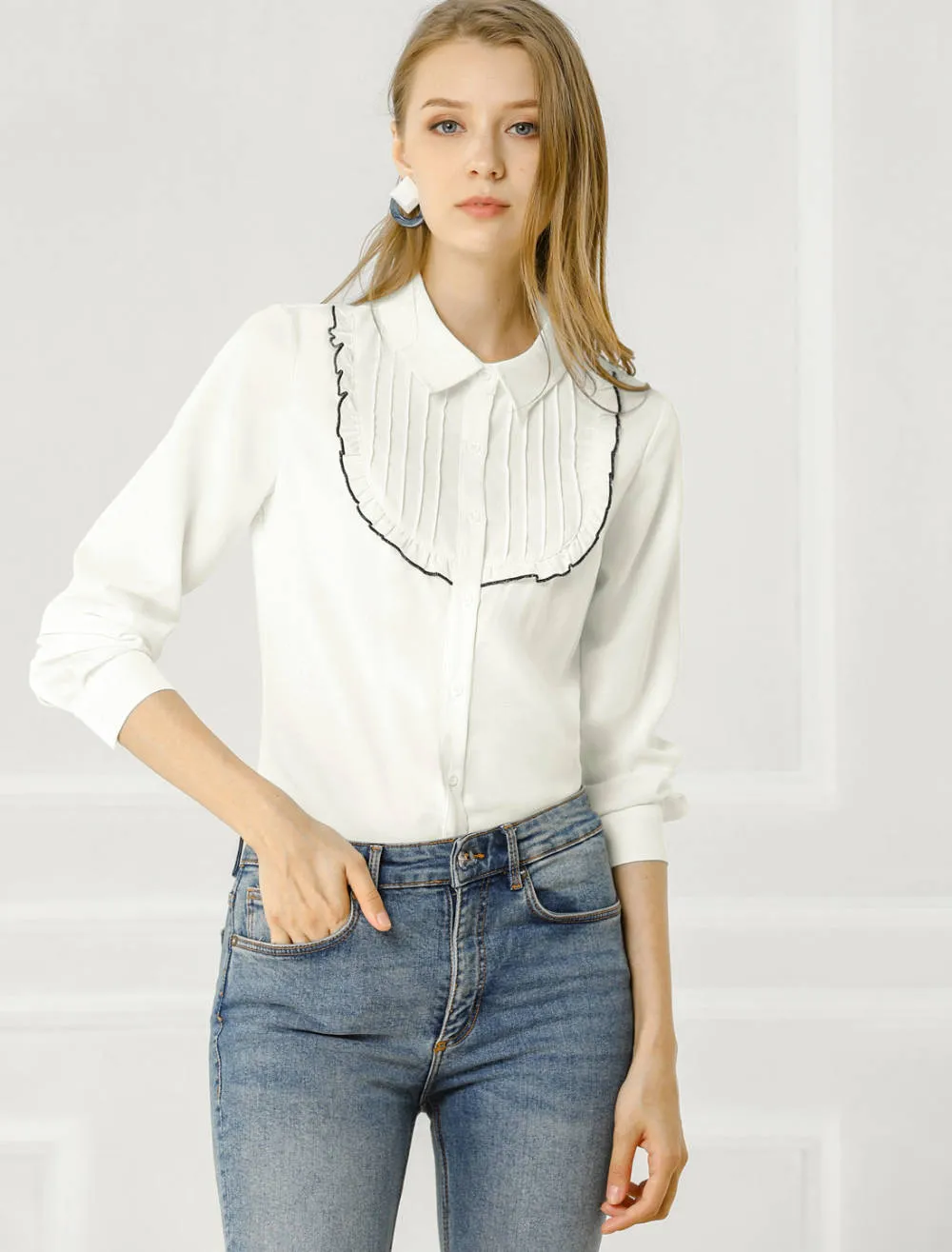Allegra K- Tie Neck Long Sleeve Blouse sold by Reitmans product image thumbnail 3