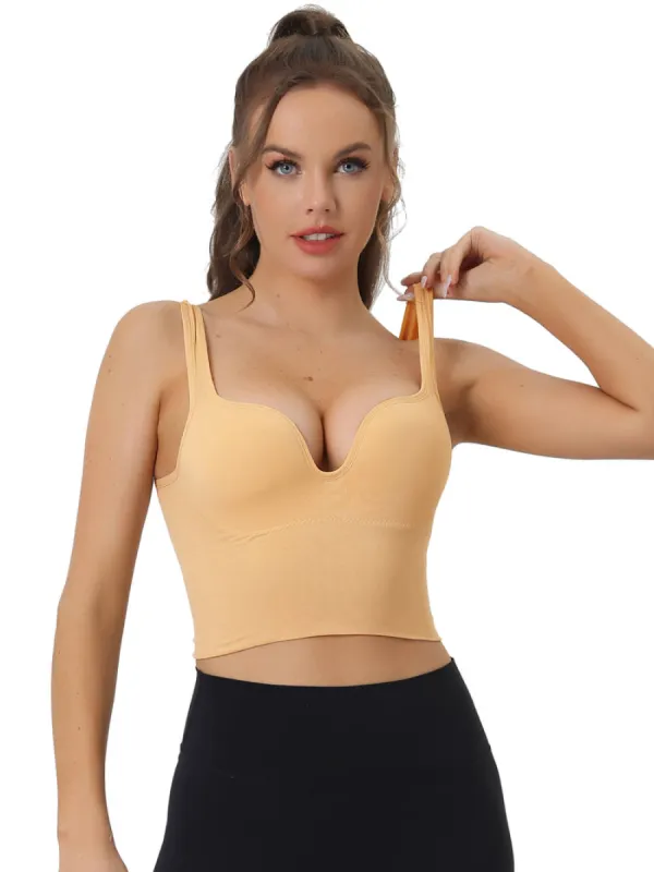 Allegra K- Wirefree Push Up Sports Bra Camisole made by Reitmans