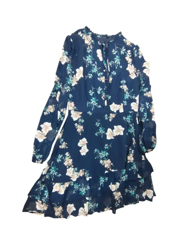 Allegra K- Floral Tie Neck Tiered Mini Chiffon Dress sold by Reitmans