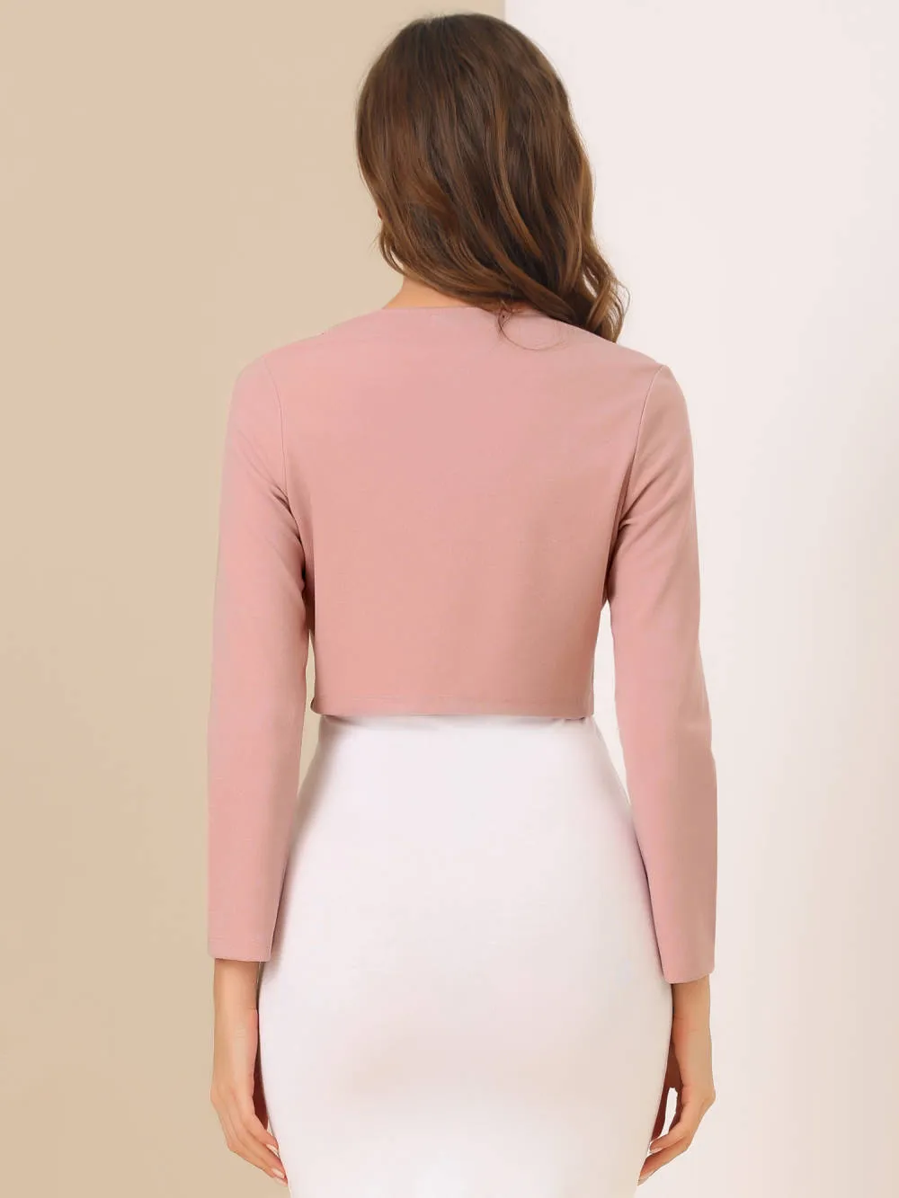 Allegra K - Long Sleeve Lace Panel Elegant Crop Cardigan sold by Reitmans product image thumbnail 5