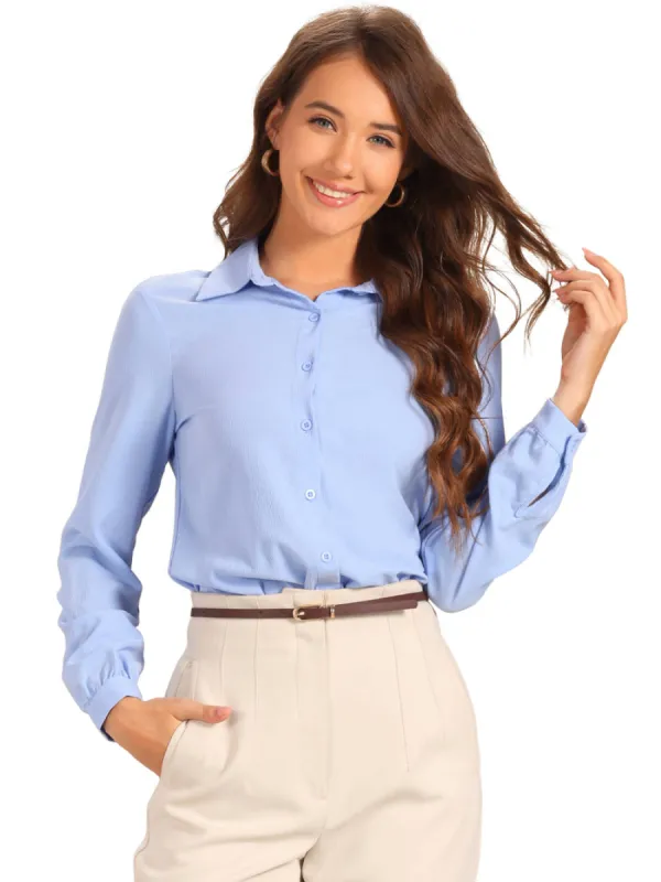 Allegra K - Long Sleeve Button Down Textured Shirt sold by Reitmans