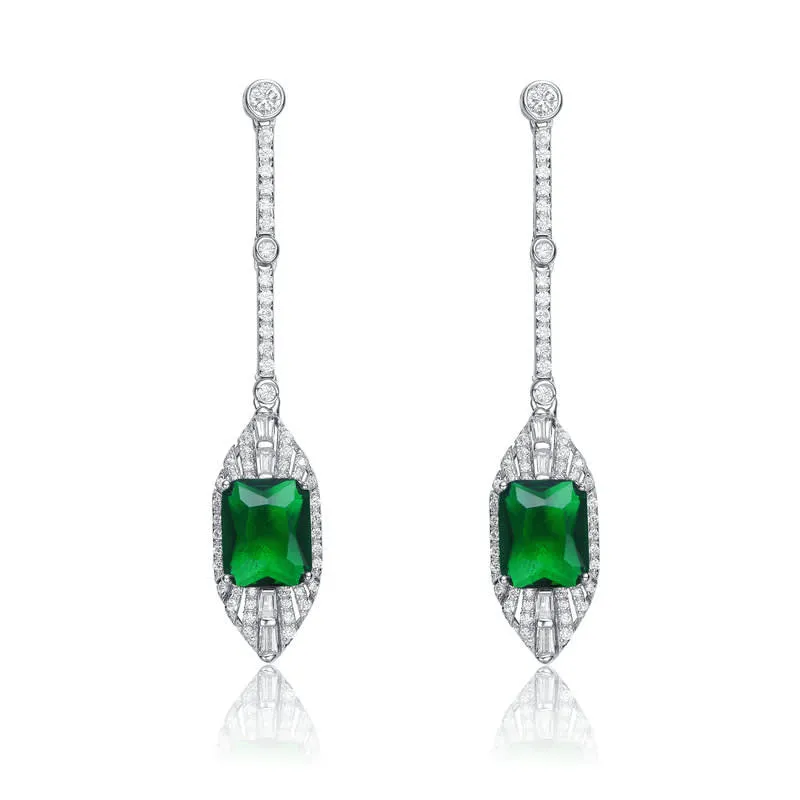 Genevive Sterling Silver White Gold Plated with Colored Cubic Zirconia Dangle Earrings sold by Reitmans product image thumbnail 2