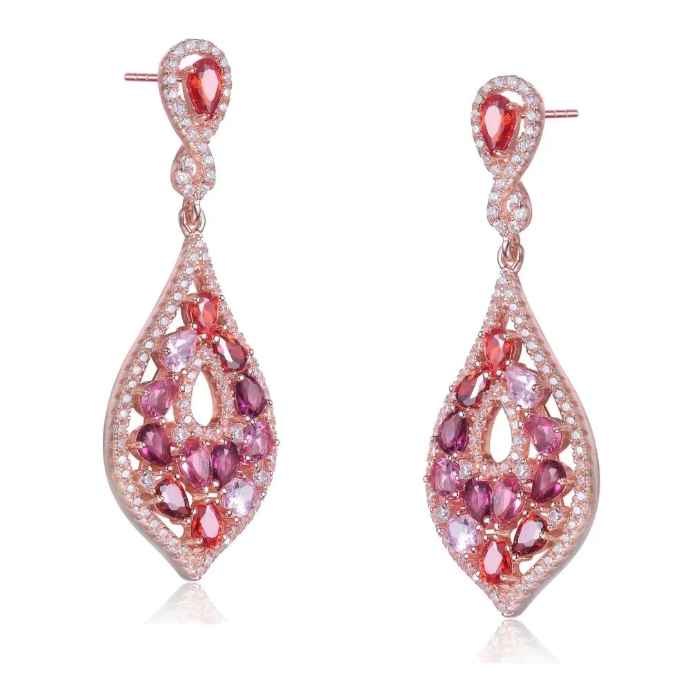 Genevive - Yellow Gold Plated Multi Colored Cubic Zirconia Accent Dangle Earrings sold by Reitmans product image thumbnail 3