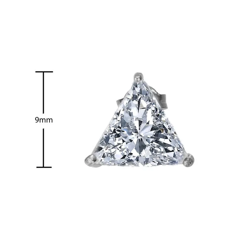 Stella Valentino Sterling Silver with 4ctw Lab Created Trillion Triangle Modern Stud Earrings sold by Reitmans product image thumbnail 3