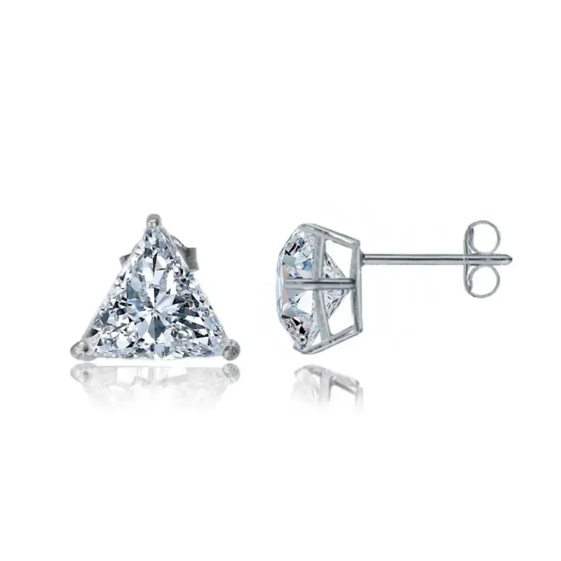 Stella Valentino Sterling Silver with 4ctw Lab Created Trillion Triangle Modern Stud Earrings sold by Reitmans product image thumbnail 5