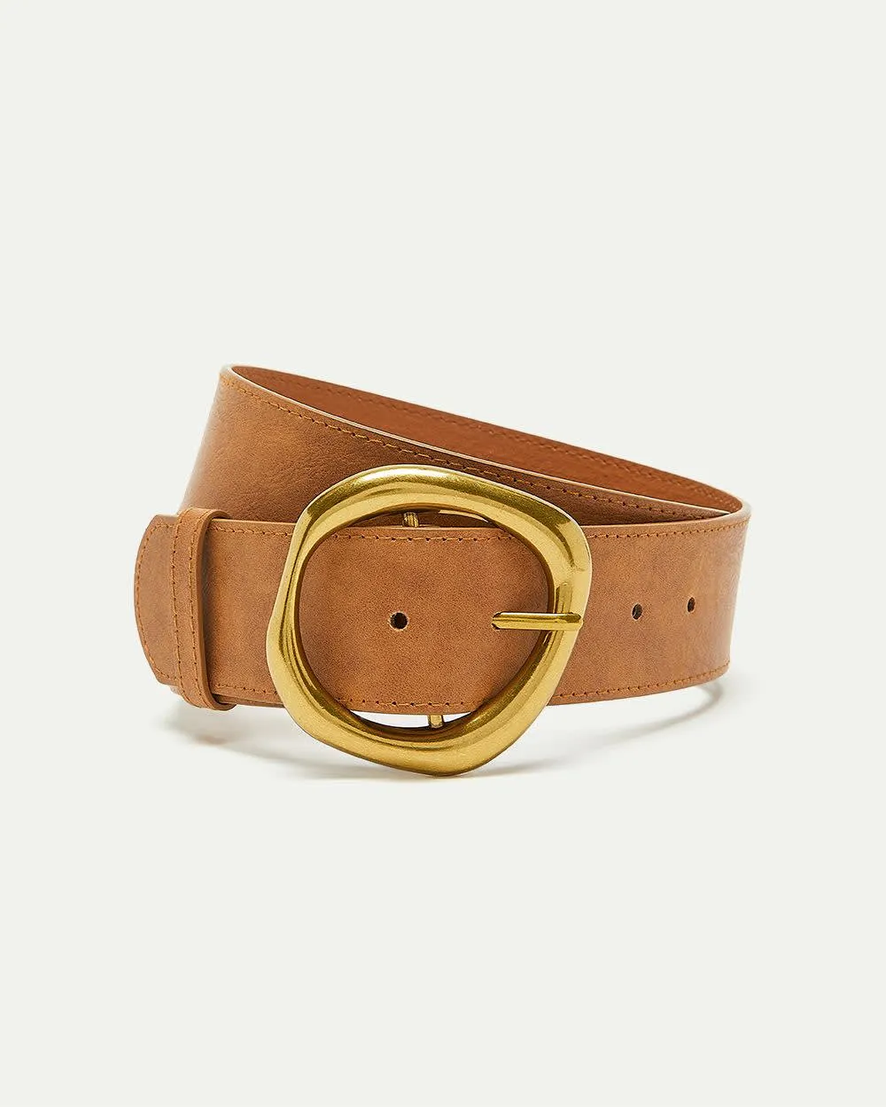 Large Faux Leather Belt with Statement Buckle sold by Reitmans