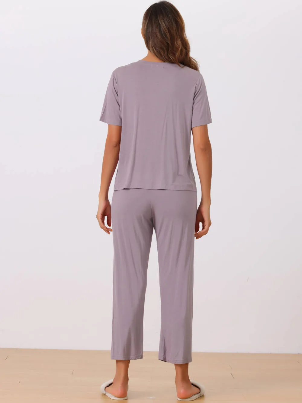 Cheibear - Short Sleeve Solid Nightwear Pajama Set sold by Reitmans product image thumbnail 3