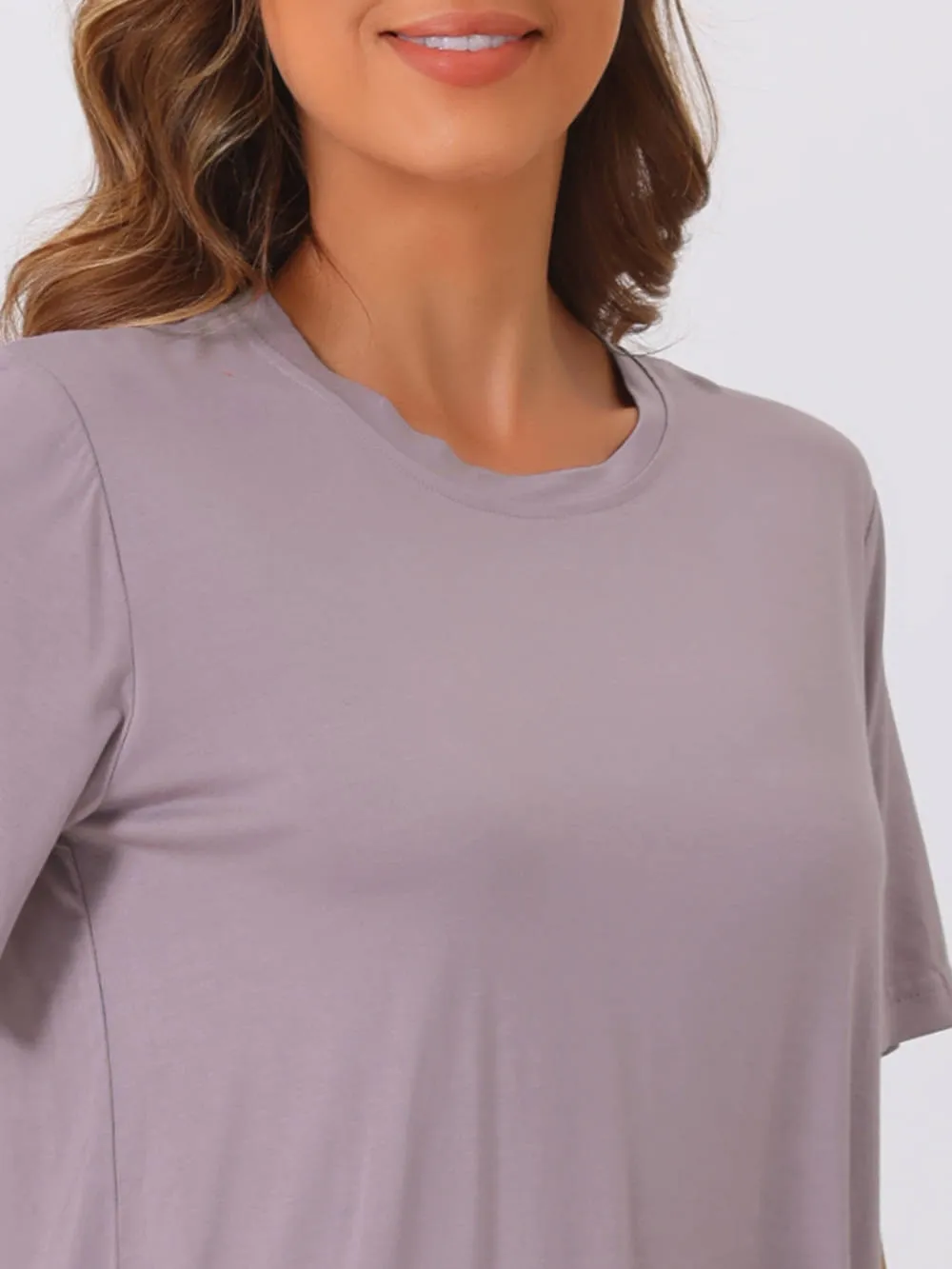 Cheibear - Short Sleeve Solid Nightwear Pajama Set sold by Reitmans product image thumbnail 4