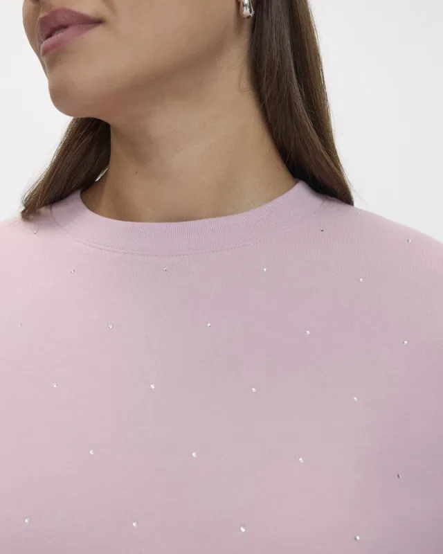 Crew-Neck Sweatshirt with Rhinestones sold by Reitmans