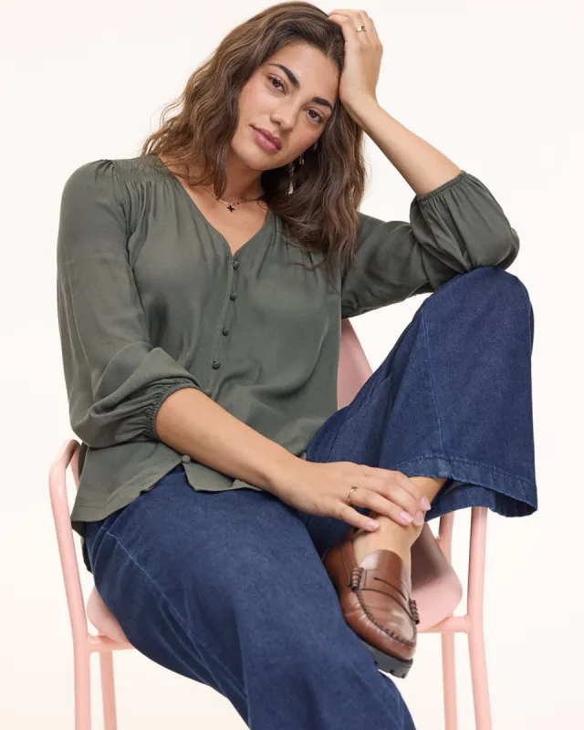 Blouse with V Neckline sold by Reitmans