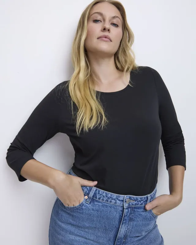 Scoop-Neck Cotton Tee sold by Reitmans