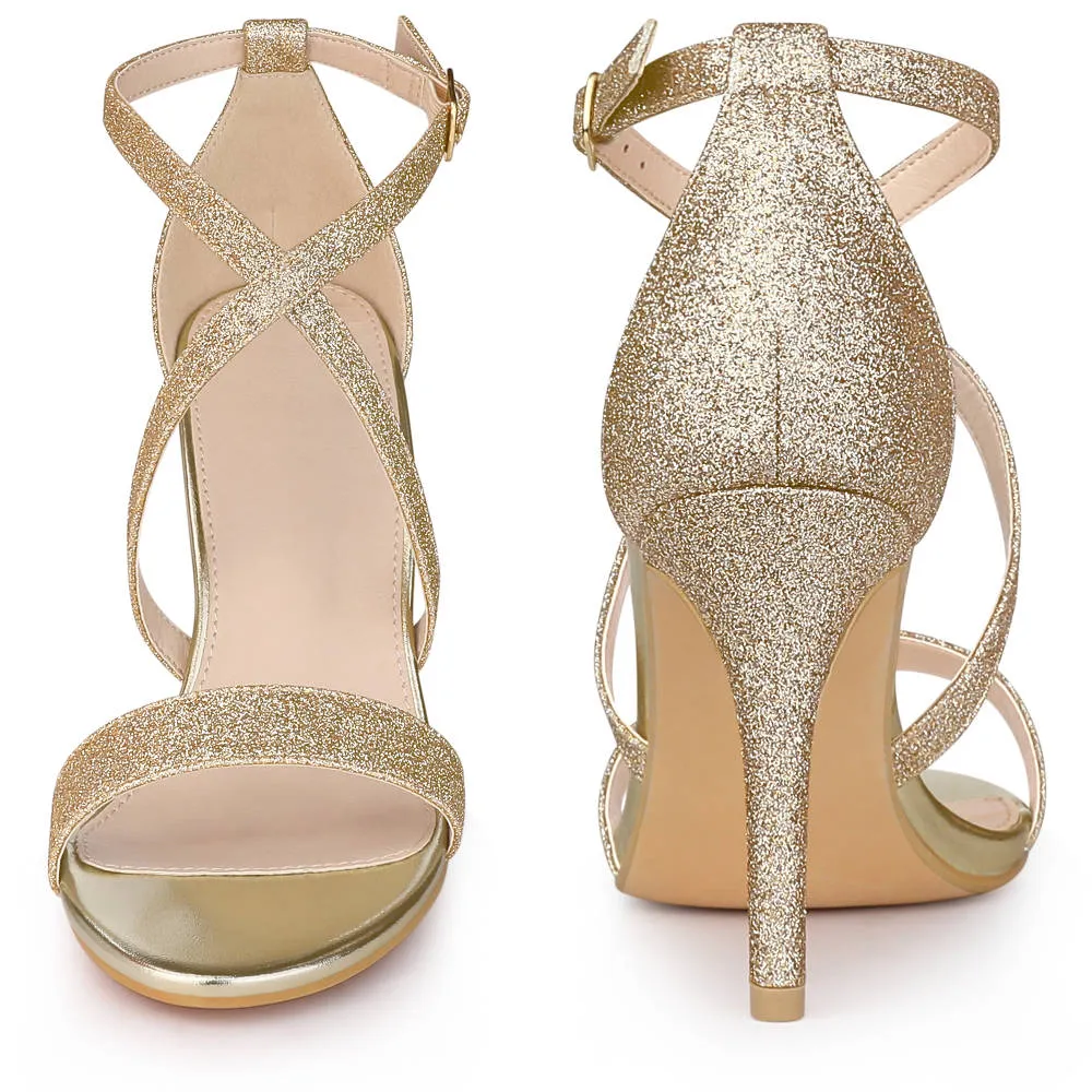 Allegra K- Glitter Crisscross Strap Stiletto Heels Sandals sold by Reitmans product image thumbnail 2