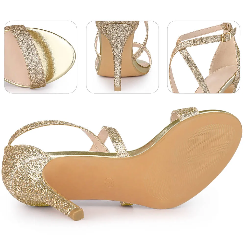 Allegra K- Glitter Crisscross Strap Stiletto Heels Sandals sold by Reitmans product image thumbnail 3