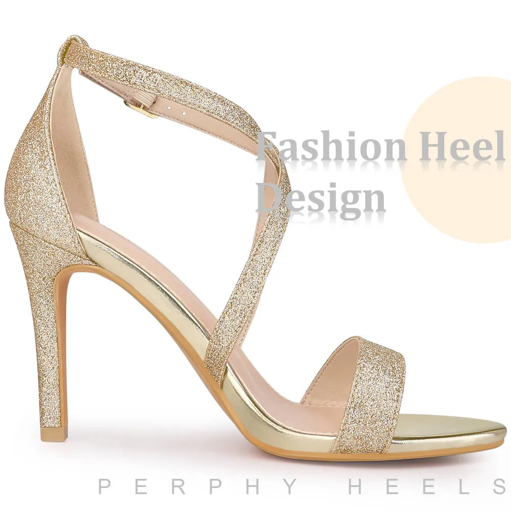 Allegra K- Glitter Crisscross Strap Stiletto Heels Sandals sold by Reitmans product image thumbnail 4