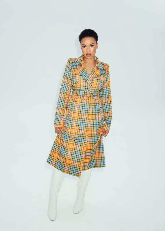 Hilary MacMillan- Florence Plaid Trench Coat sold by Reitmans