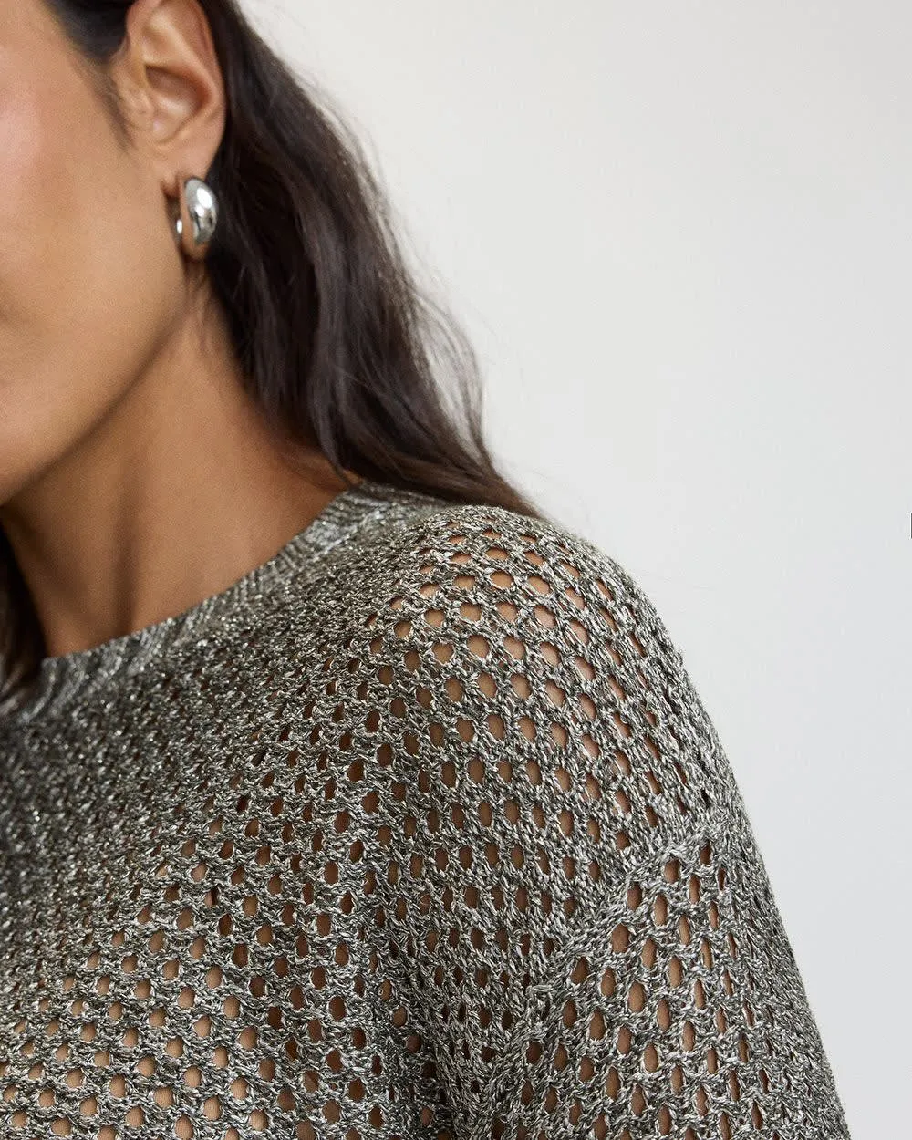 Long-Sleeve Crew-Neck Open-Stitch Sweater sold by Reitmans product image thumbnail 4