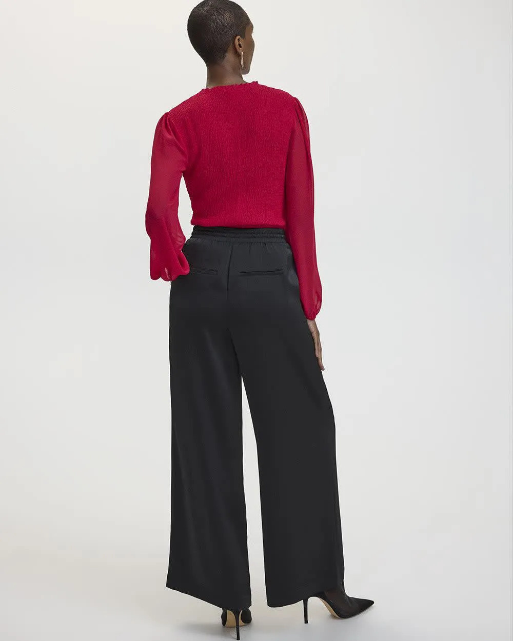Wide-Leg High-Rise Waffled Pant - Petite sold by Reitmans product image thumbnail 2