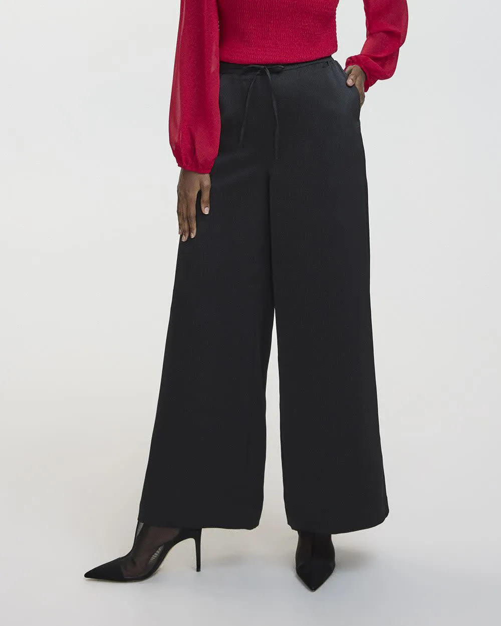 Wide-Leg High-Rise Waffled Pant - Petite sold by Reitmans product image thumbnail 3