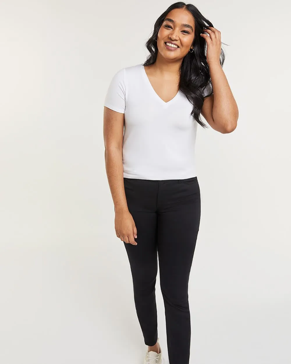 Short Sleeve V Neck Tee R Essentials sold by Reitmans