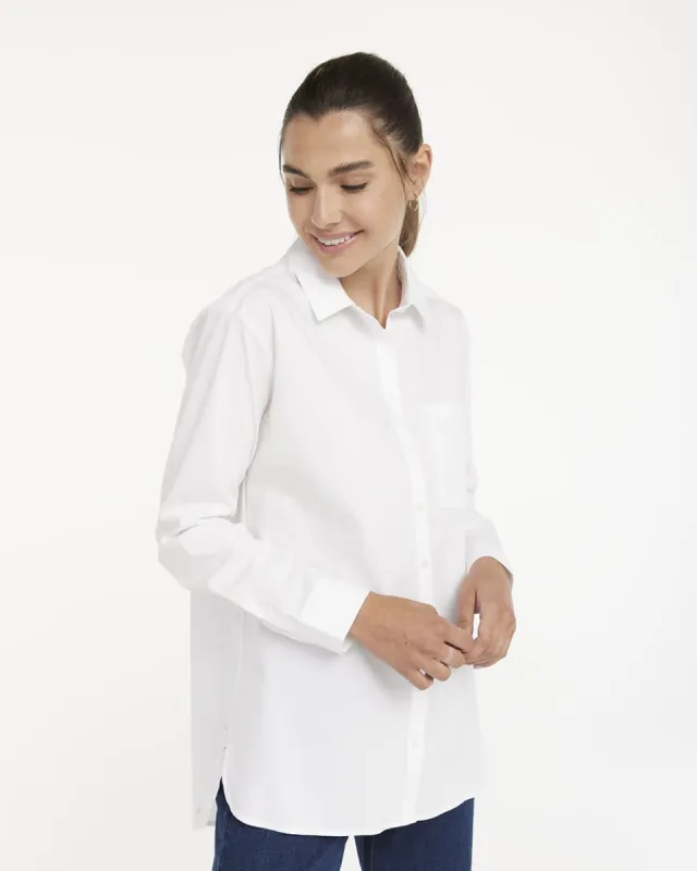 Long Sleeve Poplin Tunic with Shirt Collar sold by Reitmans
