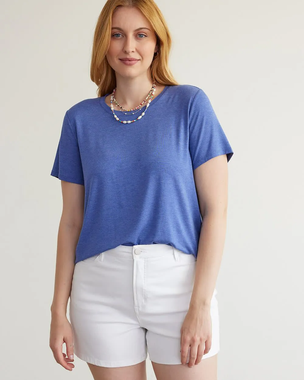 Short-Sleeve Crew-Neck Tee, R Essentials sold by Reitmans