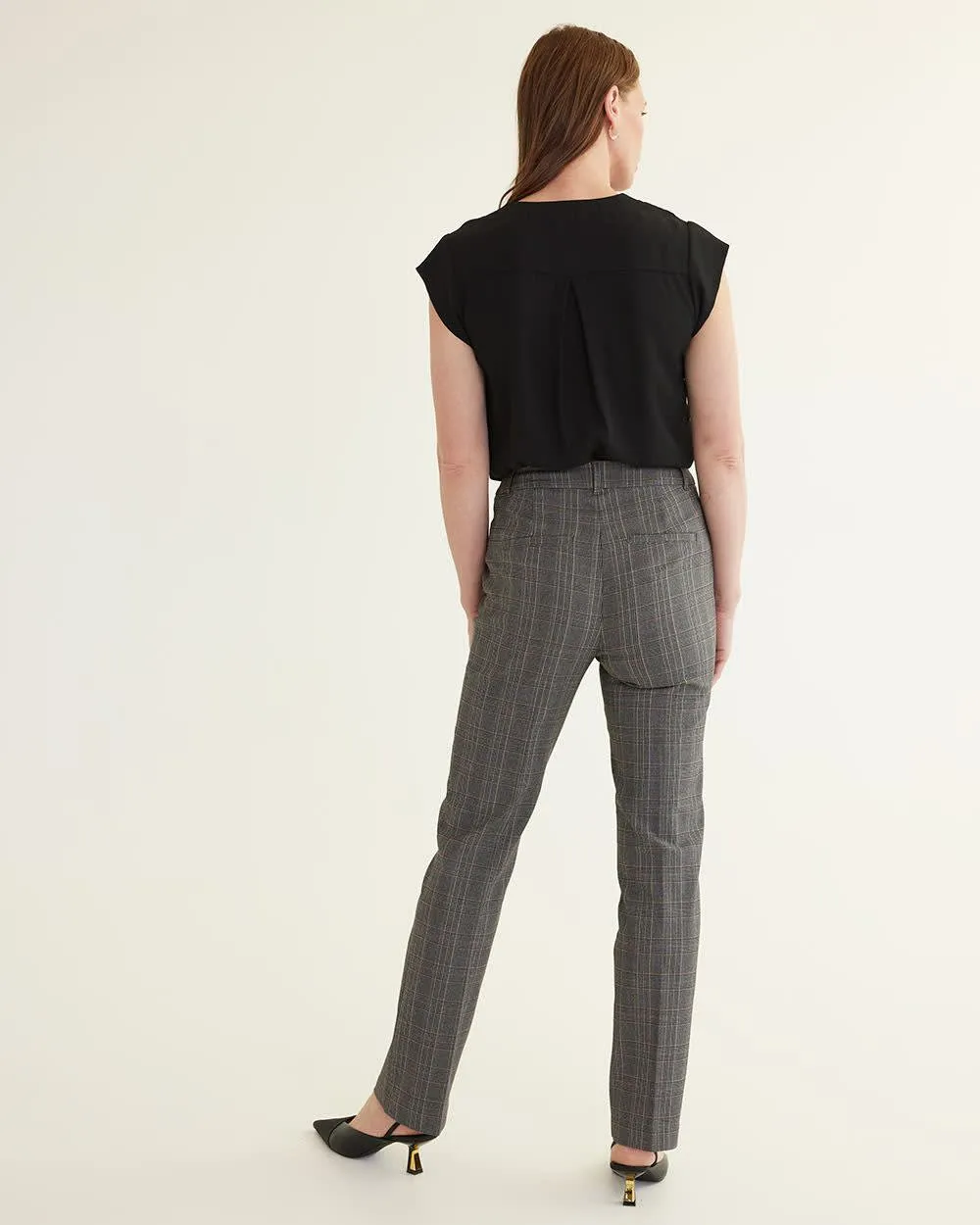 Straight-Leg High-Rise Plaid Pants, The Iconic - Petite sold by Reitmans product image thumbnail 2