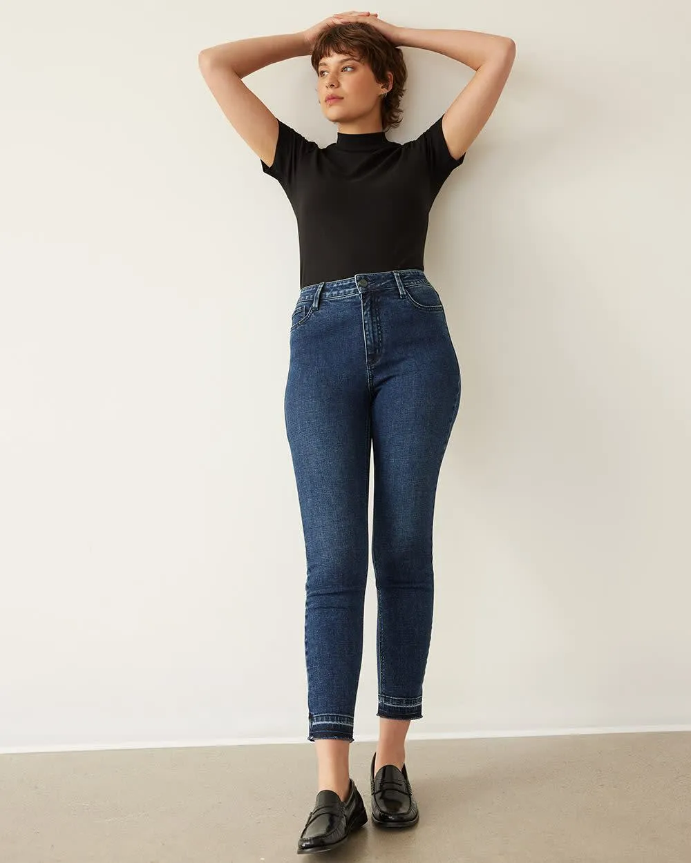 Skinny-Leg High-Rise Ankle Jean sold by Reitmans