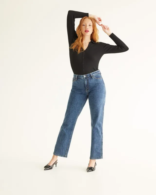 Straight-Leg High-Rise Jean - Tall sold by Reitmans