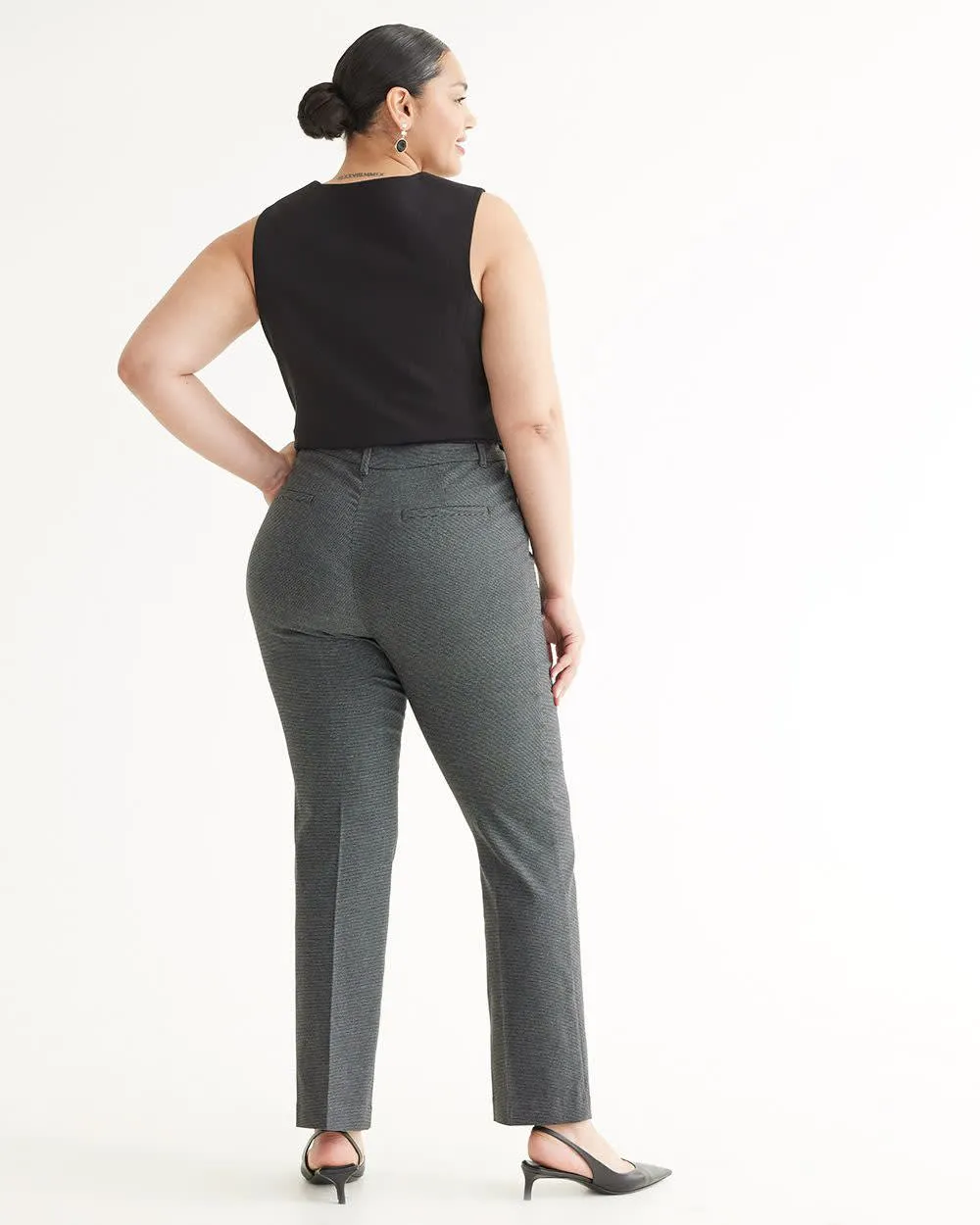 Straight-Leg High-Rise Houndstooth Pants, The Iconic - Tall sold by Reitmans product image thumbnail 5