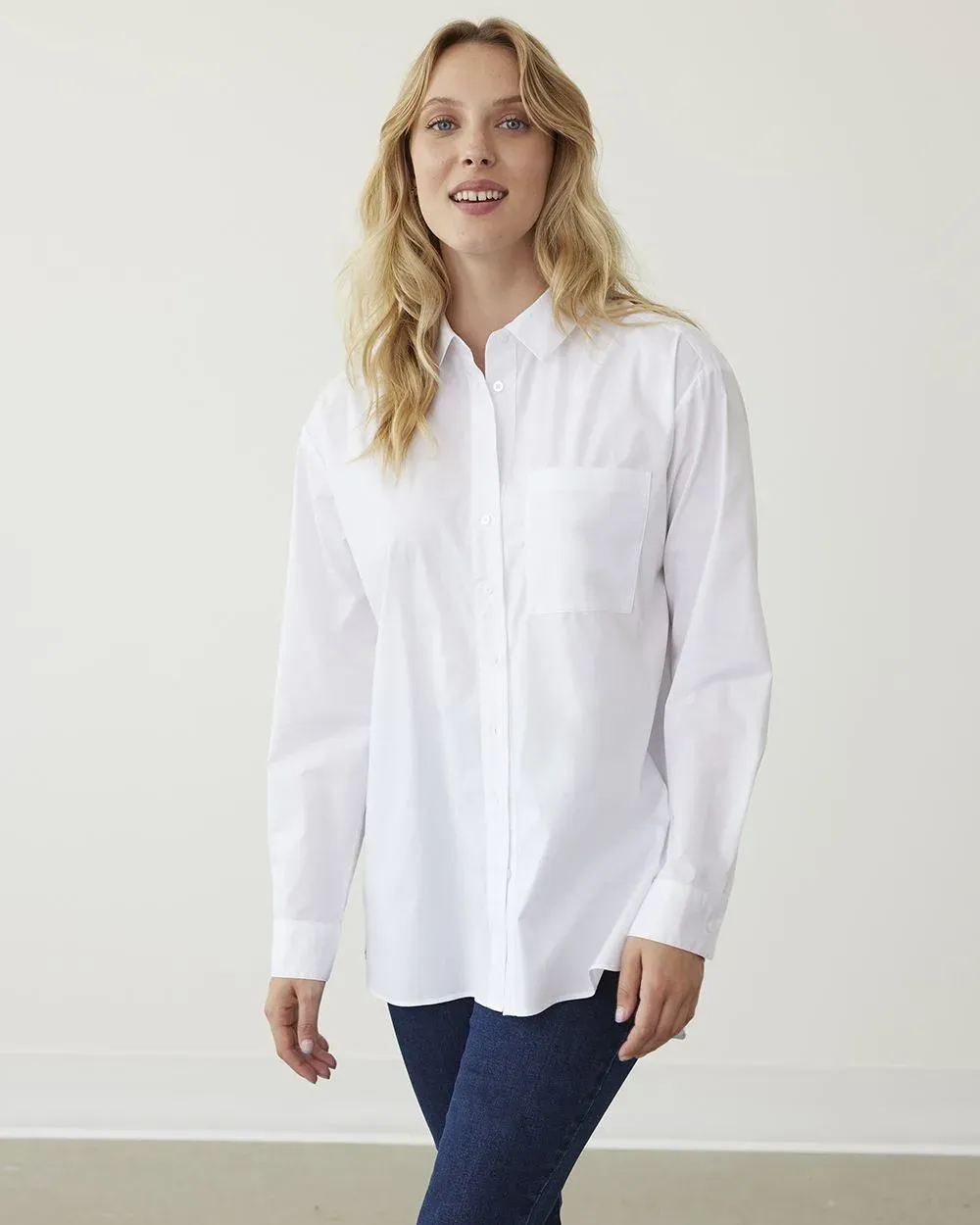 Long-Sleeve Poplin Blouse sold by Reitmans product image thumbnail 4