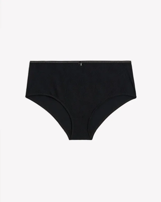 Black Textured Knit Full Brief with Metallic Elastic - Déesse Collection sold by Reitmans